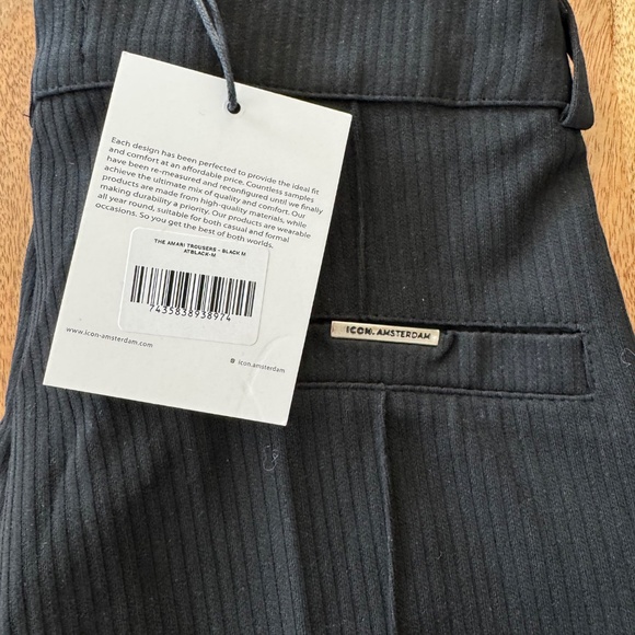 COPY - ICON AMSTERDAM - AMARI TROUSER - BLACK - MEDIUM - NWT - Picture 6 of 8